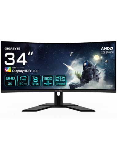 G34WQCP Monitor Gaming Curvo UWQHD de 34 - 3440 x 1440 1500R 180Hz 1ms 350 cdm? AMD FreeSync Premium DisplayHDR 400 HDMI 2.0 Dis