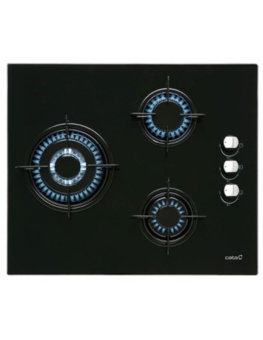 Encimera Cata CI6021BK Cristal 3 fuegos Negra