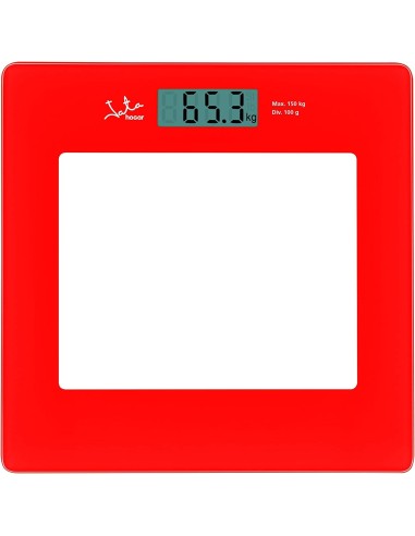Bascula Ba?o JATA 290R BASCULA CRISTAL MARCO ROJO