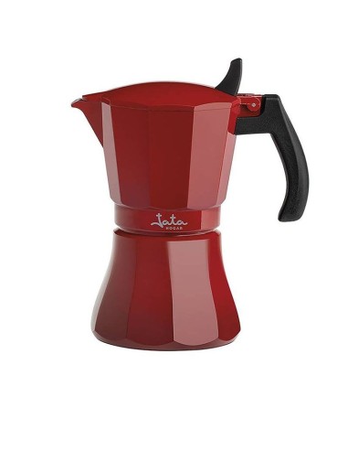 Cafetera acero Jata HCAF2009 induction roja 9 t v
