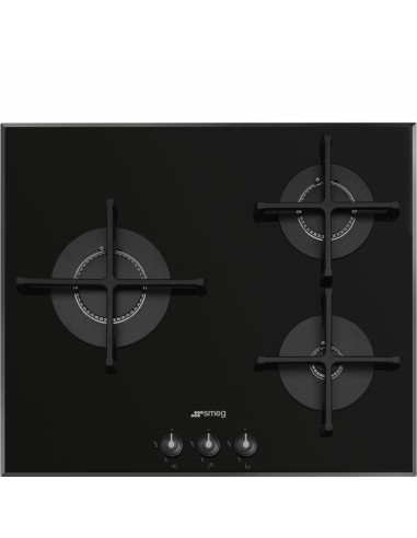 Encimera Smeg PV163B3 3 Fuegos 60cm Cristalgas