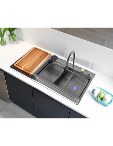 Fregadero Cata CDCX 75x45x20cm inox black accs