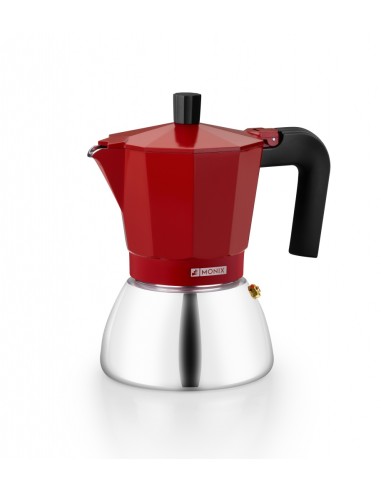 Cafetera induction Monix M863106 inox red 6 tazas