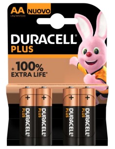 Pila Duracell Alcalina Plus Power AA LR06 K4