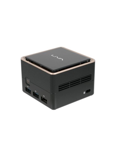 LIVA Q3 Plus AMD Ryzen Embedded V1000 V1605B 8 GB DDR4-SDRAM 128 GB eMMC Windows 10 Pro Mini PC Negro