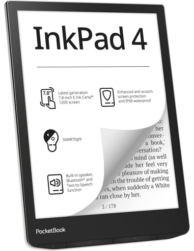 InkPad 4 lectore de e-book Pantalla táctil 32 GB Wifi Negro, Plata