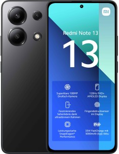 Redmi Note 13 16,9 cm (6.67) SIM doble Android 13 4G USB Tipo C 8 GB 256 GB 5000 mAh Negro