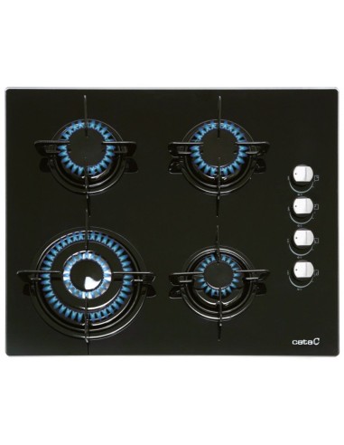 Encimera Cata CI631BK, Cristal, 4 fuegos, Negra
