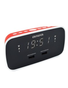 RADIO RELOJ AIWA CRU19RD • DESPERTADOR• DISEÑO SOF