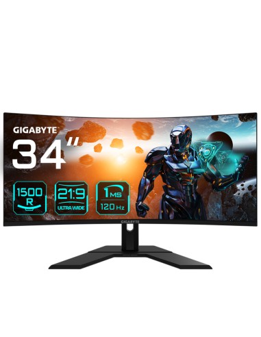 GS34WQC 34 Monitor de Juego Curvo WQHD - 3440 x 1440 (WQHD) 1500R 300Hz 1ms 250 cdm2 FreeSync Premium HDR Ready HDMI 2.0 Display