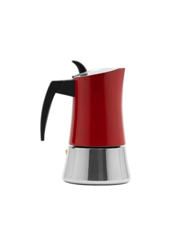 CAFETERA ITALIANA BOJ HOLA 9 TAZAS ROJO ACERO I