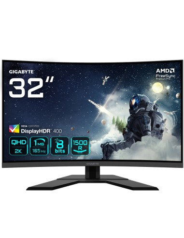 G32QC A 31.5 Monitor de Juego Curvo QHD - 2560 x 1440 (QHD) 1500R 165Hz 1ms 350 cdm2 FreeSync Premium Pro Display HDR400 HDMI 2.